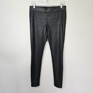 Express Pants Womens Medium Pleather‎ Faux Black Leather Leggings Dressy Classic